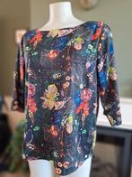 Pom Amsterdam zwart bloem blad top 2 38 | Gratis Verzenden, Kleding | Dames, Tops, Maat 38/40 (M), Verzenden, Zwart, Zo goed als nieuw