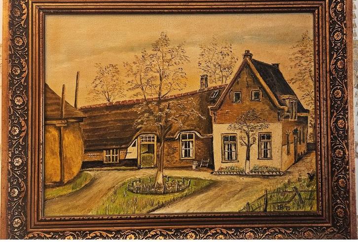 Antiek uit 1915 zaandam ZOLDervondts erfenis op doek gesign, Antiek en Kunst, Kunst | Schilderijen | Klassiek, Ophalen