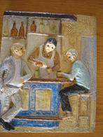 Westraven wandtegel "het cafe" zware tegel ong. 30 x 25 cm, Antiek en Kunst, Ophalen of Verzenden