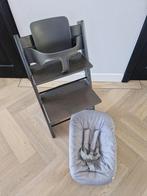 Hazy grey stokke tripp trapp + babyset en newborn, Ophalen of Verzenden, Gebruikt, Meegroeistoel, Stoelverkleiner