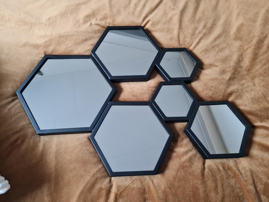 Zeshoekige spiegel set, Ophalen of Verzenden, Zo goed als nieuw, 75 tot 100 cm, Minder dan 100 cm