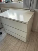 Ladekast 3 lades, wit, 80x78 cm (IKEA), Ophalen of Verzenden, Zo goed als nieuw, Minder dan 50 cm