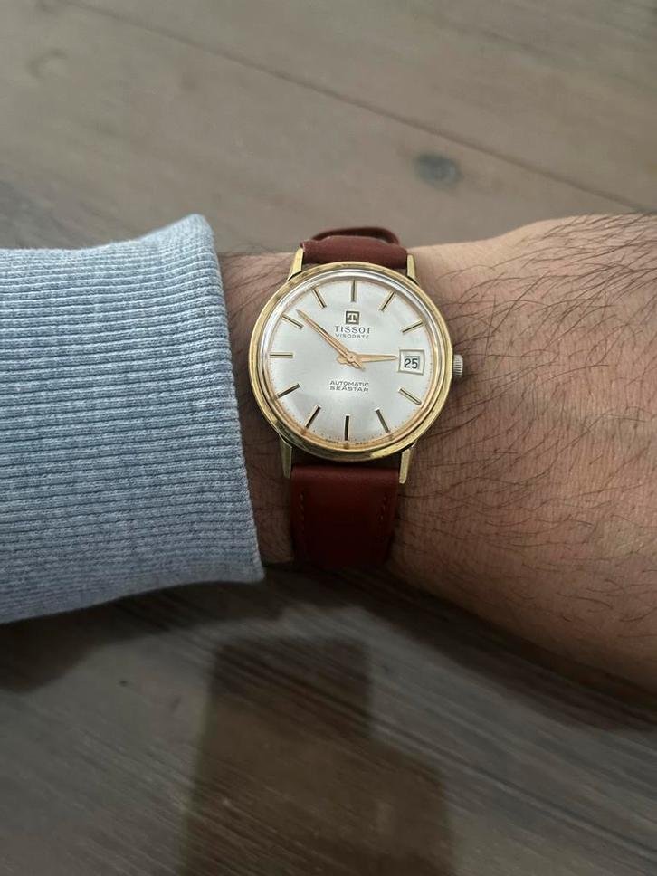 Tissot Seastar Visodate Automaat Vintage 1965, Sieraden, Tassen en Uiterlijk, Horloges | Antiek, Polshorloge, Tissot, Staal, 1960 of later