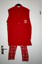 Tuniek compleet met legging met motief kleuren rood en wit., Verzenden, Zo goed als nieuw, Maat 38/40 (M), Rood