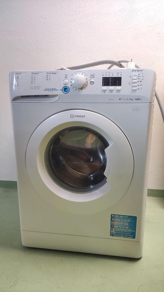 Wasmachine Indesit XWA71452 (kapot), Witgoed en Apparatuur, Wasmachines, 6 tot 8 kg, 85 tot 90 cm, 1200 tot 1600 toeren, Ophalen