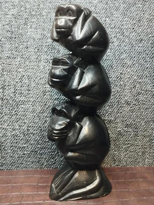 houten interessant beeldje Drie apen, Antiek en Kunst, Kunst | Beelden en Houtsnijwerken, Ophalen of Verzenden