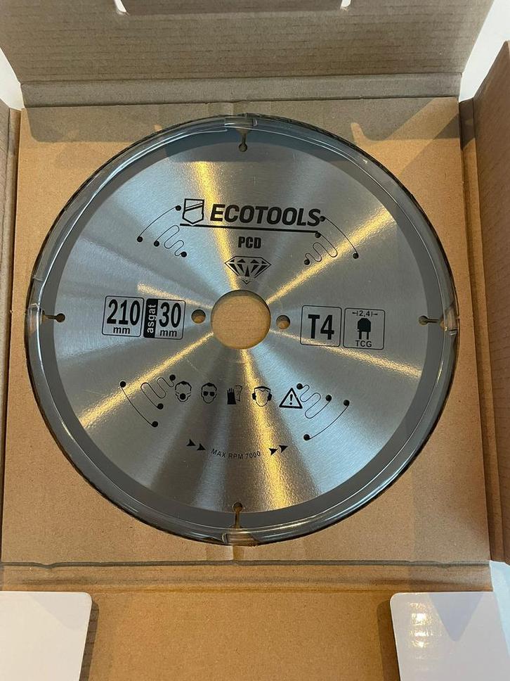 Ecotools PCD zaagblad 210x30 mm T=4, Doe-het-zelf en Verbouw, Gereedschap | Zaagmachines, Zo goed als nieuw, Cirkelzaag, Ophalen of Verzenden
