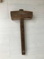 Houten hamer. Lengte 42 cm. Kop 21 cm breed, voorzijde 6,5 x, Ophalen of Verzenden