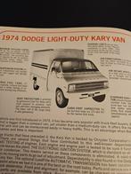 Brochure Dodge Kary Vans 1974 USA, Ophalen of Verzenden, Zo goed als nieuw, Overige merken