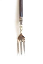 Bewerkt Antiek zilveren, confiture / zuur vorkje (Cammens), Ophalen of Verzenden