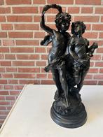 Stenen Beeld Oogt Als Brons - 50cm Hoog, Antiek en Kunst, Ophalen of Verzenden