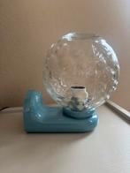 Retro vintage blauwe wandlampjes, Ophalen of Verzenden, Zo goed als nieuw, Glas