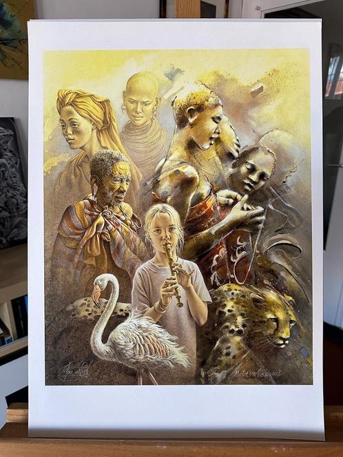 Twee schilderstijlen in één kunstwerk 'Isabella's melodie',, Antiek en Kunst, Kunst | Schilderijen | Modern, Verzenden