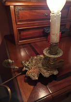 Koperen tafellamp met draak en gehaakt kapje, Ophalen of Verzenden