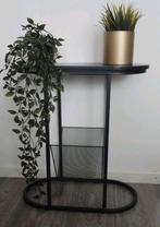 Zwarte ovalen bijzettafel 🌿 in Japandi Style 🌿., Ophalen, Zo goed als nieuw, Ovaal, Minder dan 55 cm
