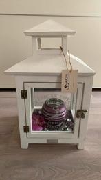 Braxton Windlicht groot inclusief inhoud  Kerstcadeau, Wit, Ophalen of Verzenden, Zo goed als nieuw, Hout