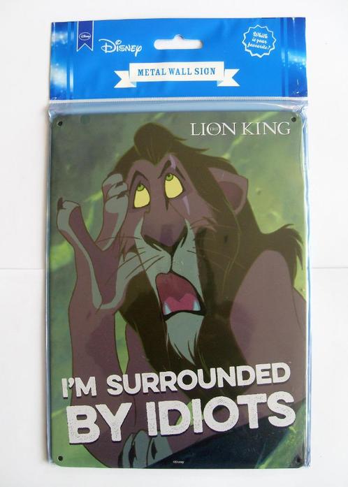 The Lion King Metal Wall Sign Disney De Leeuwenkoning Scar, Verzamelen, Disney, Nieuw, Overige typen, Leeuwenkoning of Jungle Boek