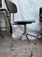 bureaustoel vintage skai, draaibaar, wieltjes, Ophalen, Gebruikt, Zwart, Bureaustoel