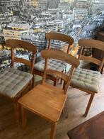 5 eetkamerstoelen teak, Huis en Inrichting, Stoelen, Ophalen, Gebruikt, Bruin, Modern