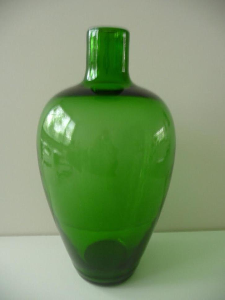 VAAS FLES Floris Meydam, groen - 1960s, Antiek en Kunst, Antiek | Glas en Kristal, Ophalen of Verzenden