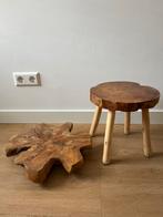 Houten Kruk & Decoratieve Schijf, Huis en Inrichting, Ophalen, Gebruikt, Hout
