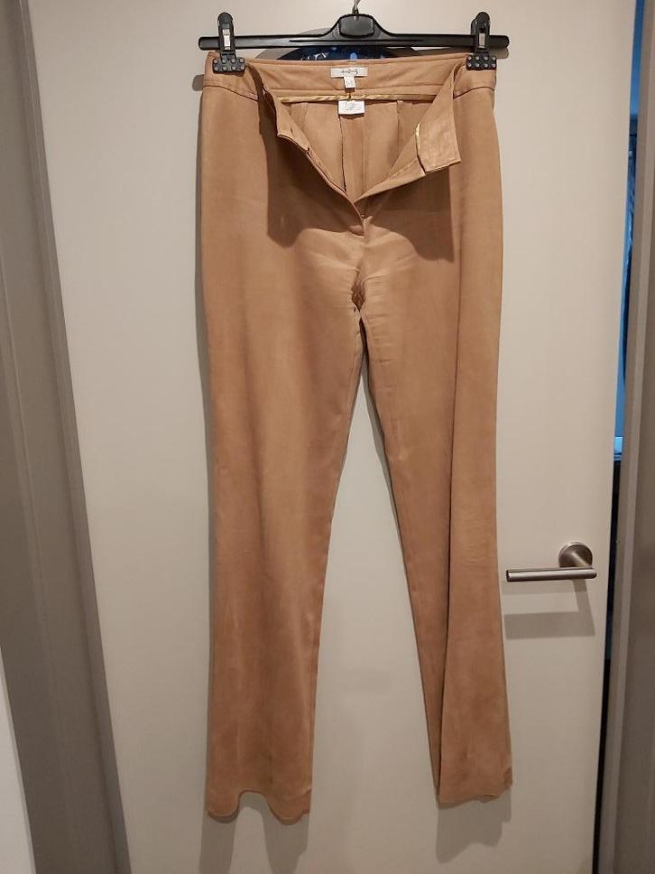 suédine broek, mt 40, un1deux2trois3, Kleding | Dames, Broeken en Pantalons, Zo goed als nieuw, Maat 38/40 (M), Bruin, Lang, Ophalen of Verzenden