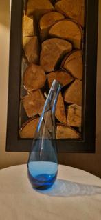 Blauwe glazen vaas vintage ikea, Blauw, Ophalen of Verzenden, Minder dan 50 cm, Glas