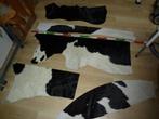 Koehuid koevacht  nr 5 zwart/wit echt leer, Hobby en Vrije tijd, Stoffen en Lappen, Verzenden, Zwart, Leer of Kunstleer, Nieuw