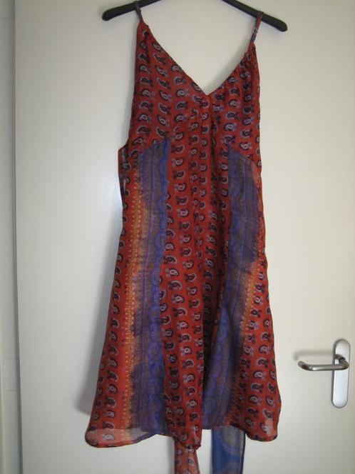 Zeer mooie zwierige zijden zomerjurk CINQIA M-L Snazzeys, Kleding | Dames, Jurken, Nieuw, Maat 38/40 (M), Overige kleuren, Onder de knie