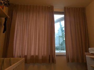 Gordijnen oud-roze 380x180cm beschikbaar voor biedingen