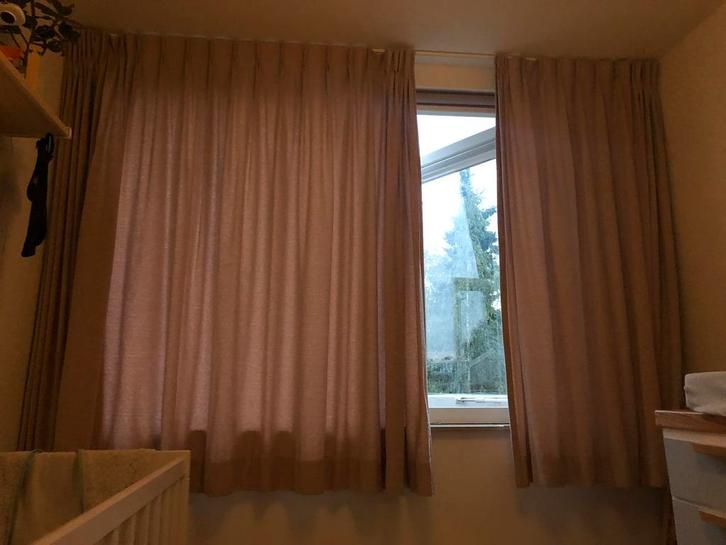 Gordijnen oud-roze 380x180cm, Huis en Inrichting, Stoffering | Gordijnen en Lamellen, Gebruikt, 150 tot 200 cm, 200 cm of meer