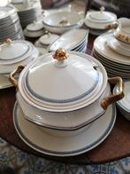 Rosenthal Servies CORONA 11 pers. blauw/creme/zwart/goud, Antiek en Kunst, Antiek | Servies compleet, Ophalen