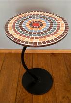Mooie mozaïek bijzettafel,  hand gemaakt!, Overige materialen, Minder dan 55 cm, Rond, Zo goed als nieuw