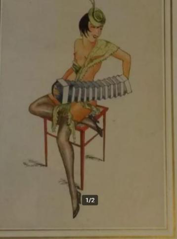 antieke tekening cabaret Otto Jonat 1933 beschikbaar voor biedingen