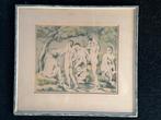 Antiek kunstdruk schilderij Paul Cezanne Baadsters, Antiek en Kunst, Ophalen of Verzenden