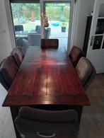 Eettafel Teak Groot Grote Teakhouten Eettafel 225 x 100 CM, Ophalen, Gebruikt, Teakhout, 200 cm of meer