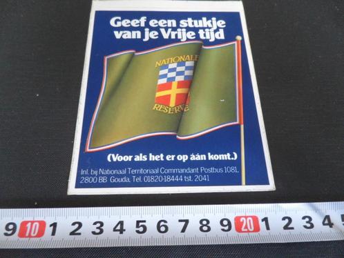 sticker leger natres landmacht vlag nationale reserve, Verzamelen, Stickers, Zo goed als nieuw, Bedrijf of Vereniging, Ophalen