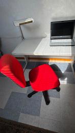 Bureau licht grijs metaal 60x120, Ophalen, In hoogte verstelbaar, Gebruikt