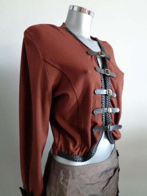 Rectangle Blanc vest met leren riempjes, medium, Nieuw, Kleding | Dames, Truien en Vesten, Nieuw, Maat 38/40 (M), Bruin, Verzenden