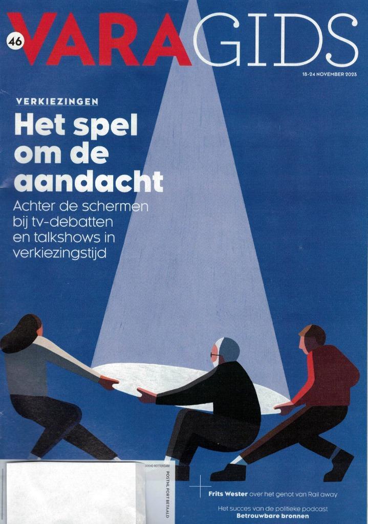 Zangeres Zonder naam in "VARA Gids" - 18 t/m 24 nov. 2023., Boeken, Tijdschriften en Kranten, Zo goed als nieuw, Muziek, Film of Tv