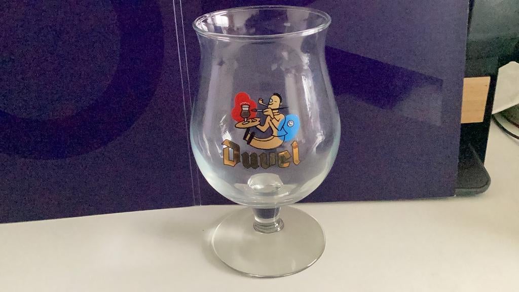 Duvel Jaarglas 2002 Schilder, Verzamelen, Biermerken, Zo goed als nieuw, Glas of Glazen, Duvel, Ophalen of Verzenden