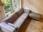 Grijze bank, sofa, met hokker, Ophalen, Gebruikt, Tweepersoons, Grijs