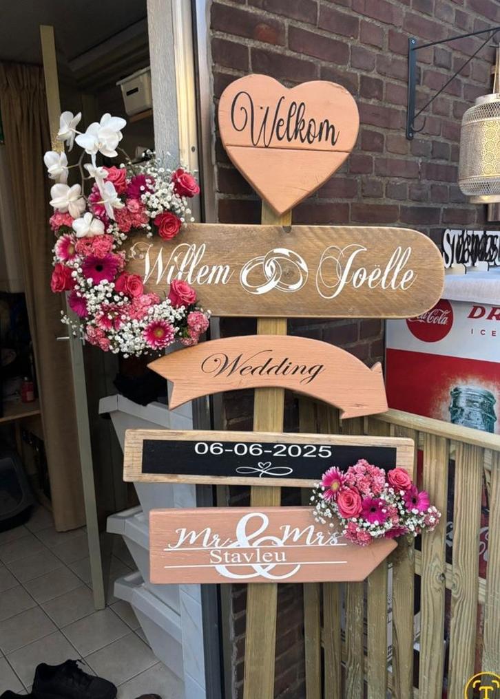 Wegwijzers bruiloft Huwelijk Trouwen feestjes Gender reveal, Huis en Inrichting, Woonaccessoires | Overige, Nieuw, Ophalen of Verzenden