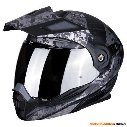 Scorpion ADX-1 Battleflage Helm, Mat Zwart-Zilver, Motoren, Kleding | Motorhelmen, Nieuw met kaartje, Ophalen of Verzenden