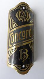 Concordia oldtimerrijwiel Bielefeld balhoofdplaat, messing, Verzamelen, Merken en Reclamevoorwerpen, Verzenden, Zo goed als nieuw