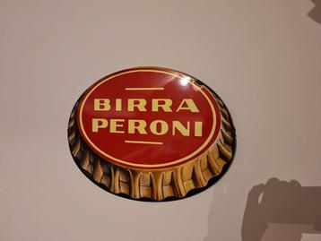 Prachtige emaille reclamebord Birra Peroni kroon dop bier  beschikbaar voor biedingen