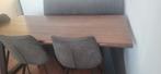 Eettafel 160x90 cm met U metalen poten, Huis en Inrichting, Tafels | Eettafels, Gebruikt, 150 tot 200 cm, Rechthoekig, Overige houtsoorten