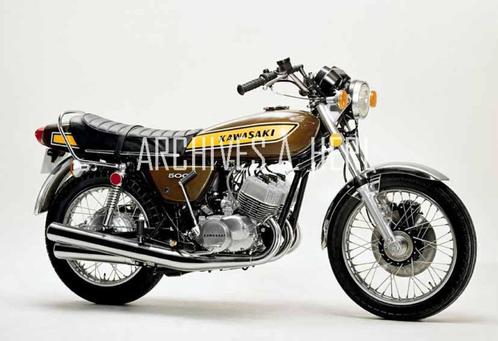 Kawasaki H1 Mach III 1975 motorcycle photo factory press pho, Verzamelen, Foto's en Prenten, Nieuw, Foto, Overige onderwerpen