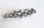 Vintage pinbroche met heldere kristalen., Sieraden, Tassen en Uiterlijk, Broches, Ophalen of Verzenden, Zo goed als nieuw