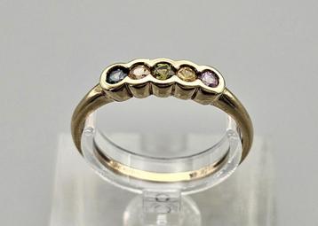 Gouden Vintage ring met edelstenen. 2025/304. beschikbaar voor biedingen